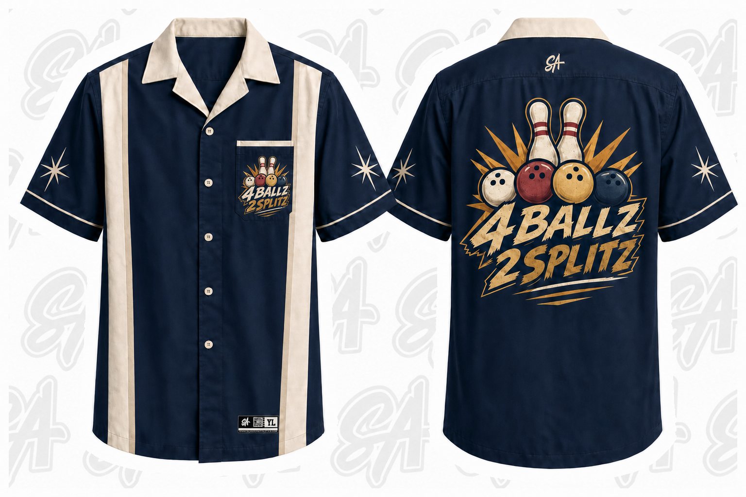 4BALLZ  2SPLITZ design mockup