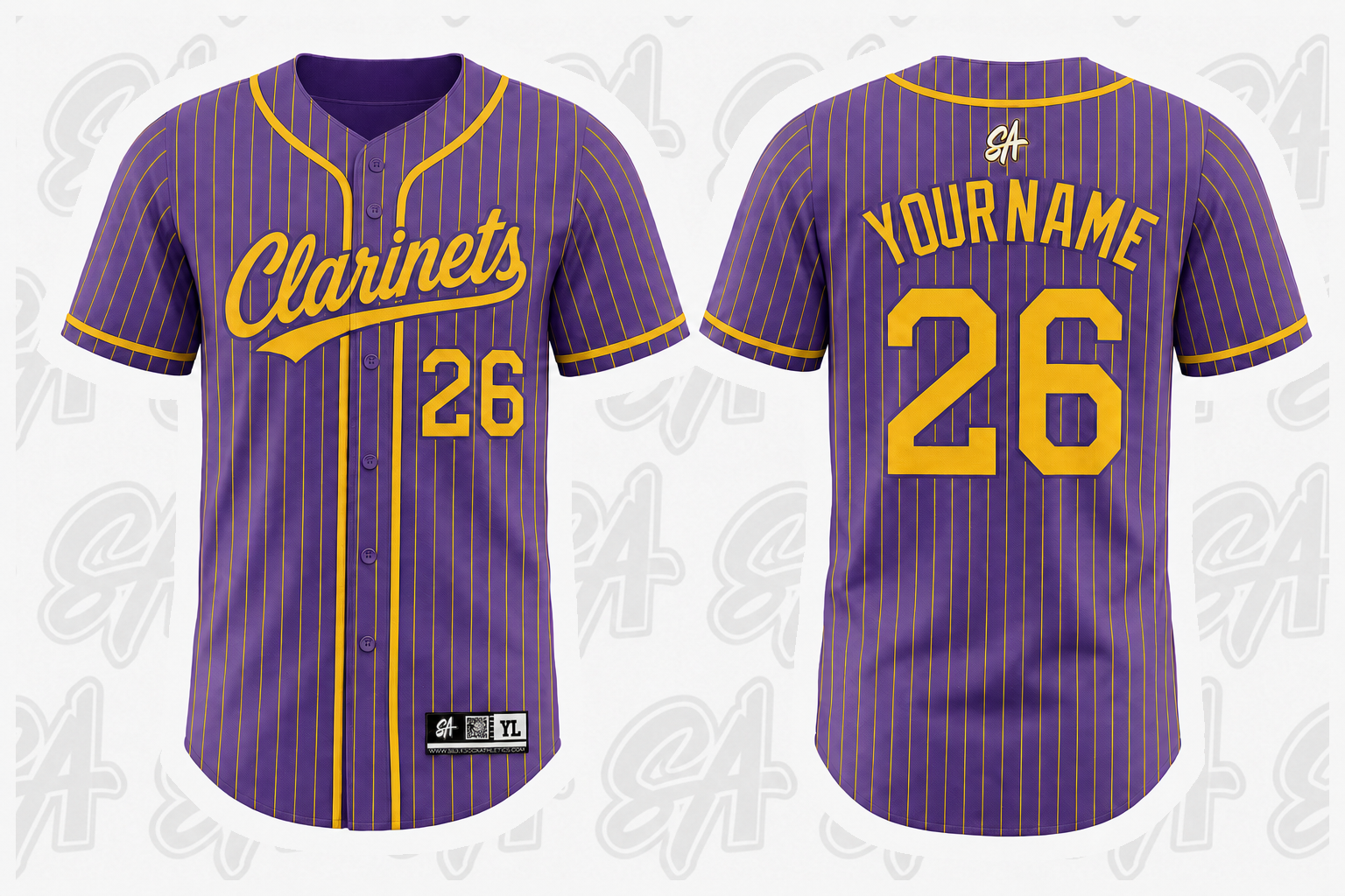 Olivet Nazarene University Tiger Marching Band Clarinets design mockup